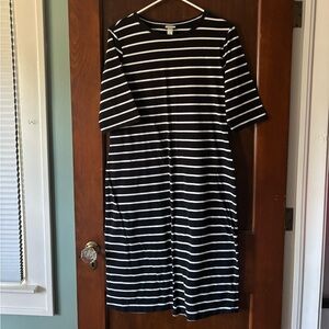 Threshold Black and White Striped Midi Dress